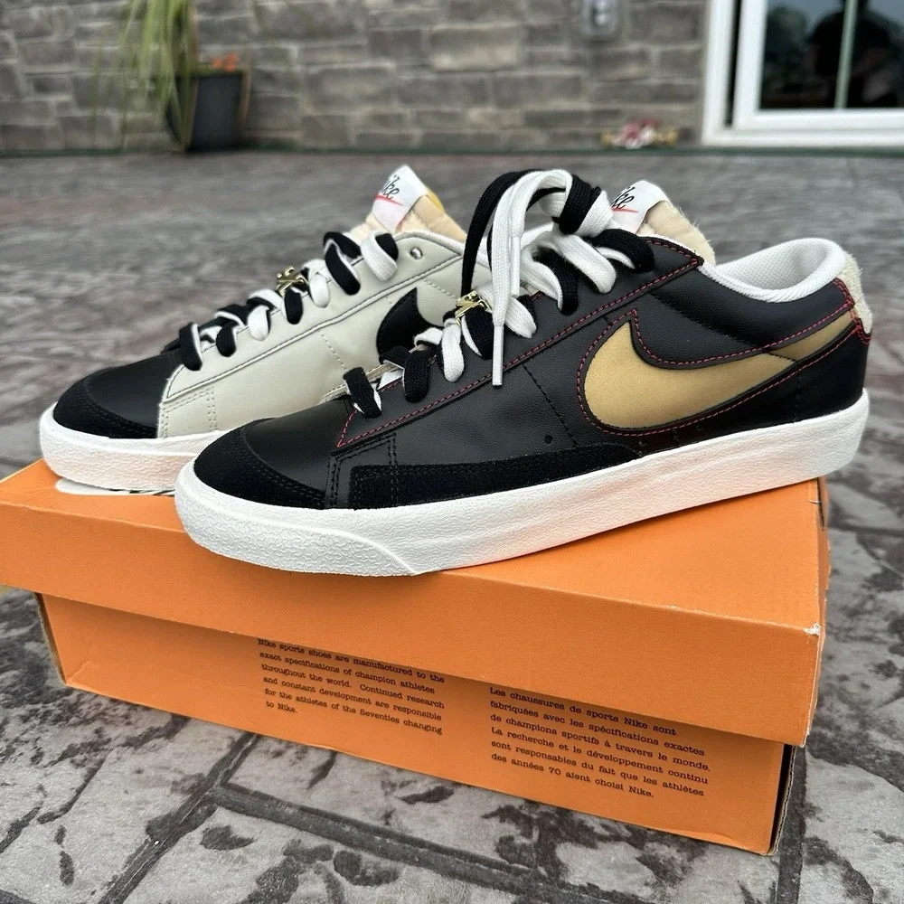 Nike Men's Size 8 Blazer Low '77 PRM Shoes Removable Swoosh‎ DH4370 001